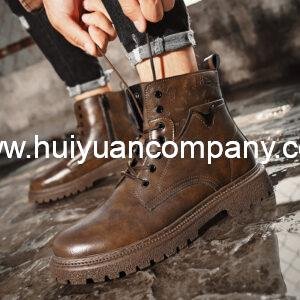 Men's Lace Up High Top Outdoor Platform Riding Boots Workwear Shoes Ankle Boots